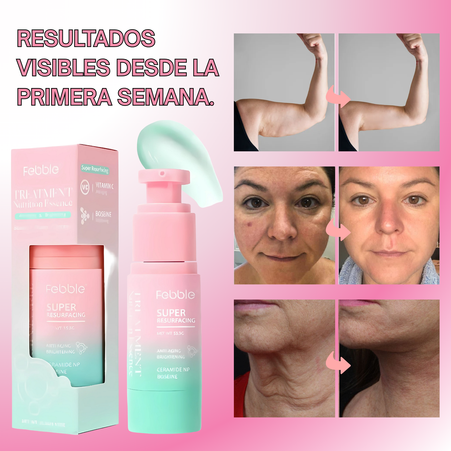 Febble Esencia Reafirmante Flash – Piel Firme y Suave al Instante