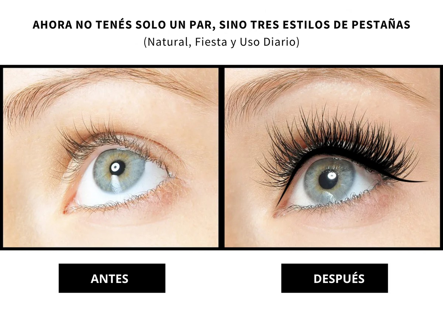 Kit de Pestañas Magnéticas Reutilizables con Delineador y Aplicador