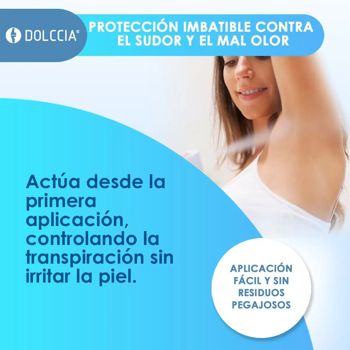 SPRAY ANTISUDOR DOLCCIA® – Control del Sudor por Hasta 7 Días con Una Sola Aplicación