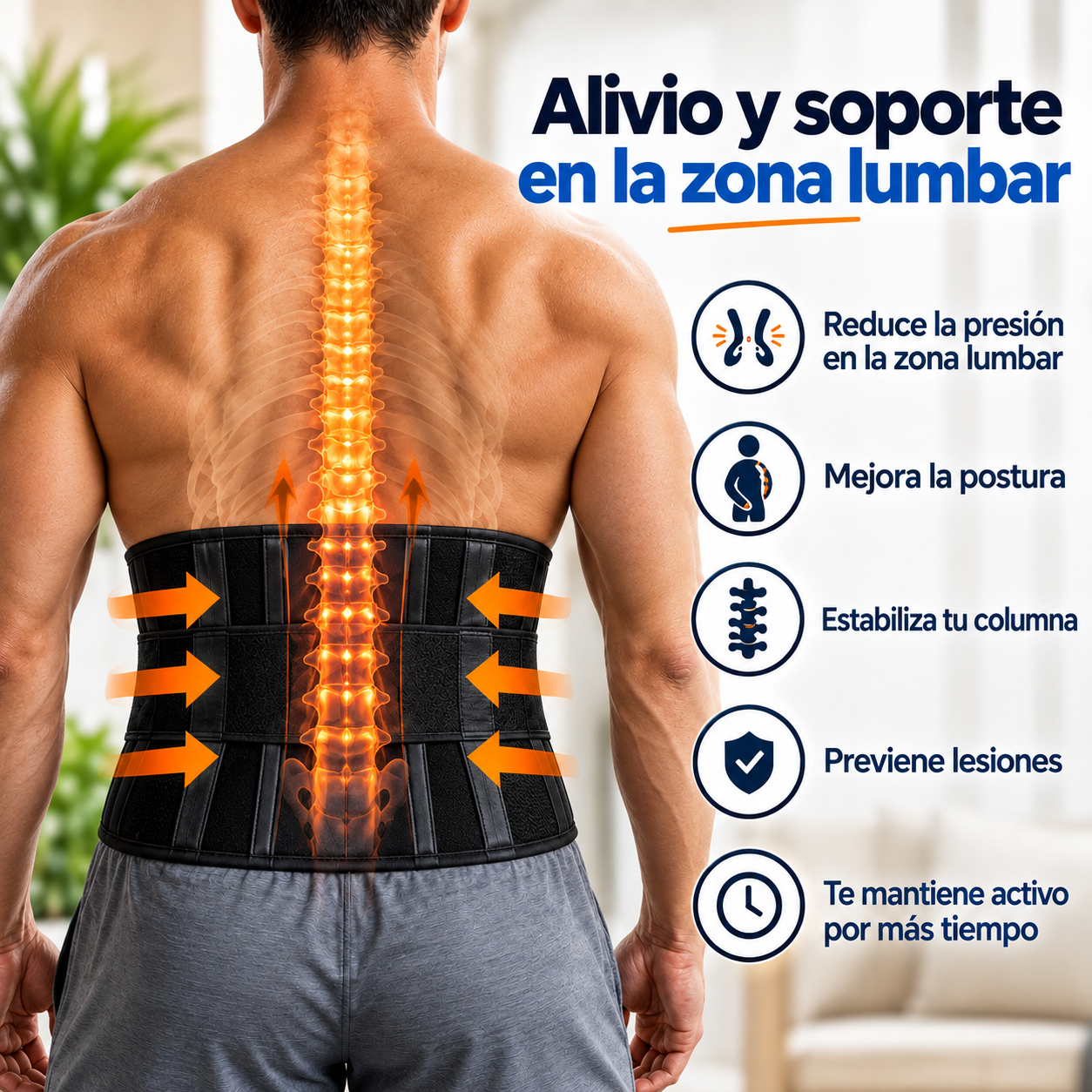 Cinturón de soporte térmico ajustable - Acompaña tu espalda todos los días