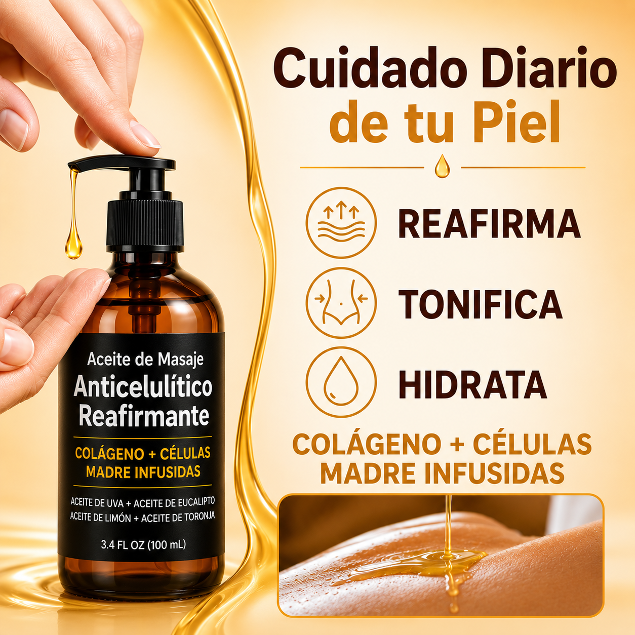 Aceite Anticelulítico Reafirmante - Piel Más Lisa y Firme (2x1 Oferta)