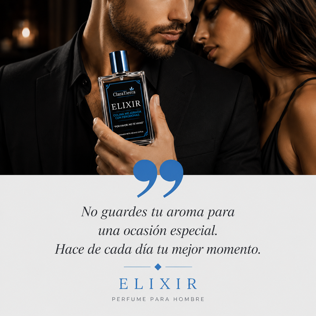Perfume para hombre ELIXIR - una fragancia que complementa tu presencia.