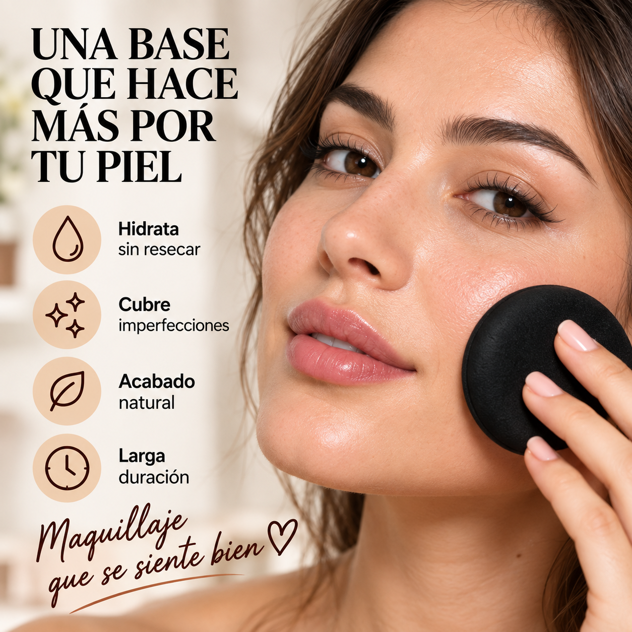 Base de Colágeno Hidratante - Cobertura Perfecta. Hidratación Profunda. Piel Radiante Todo el Día.