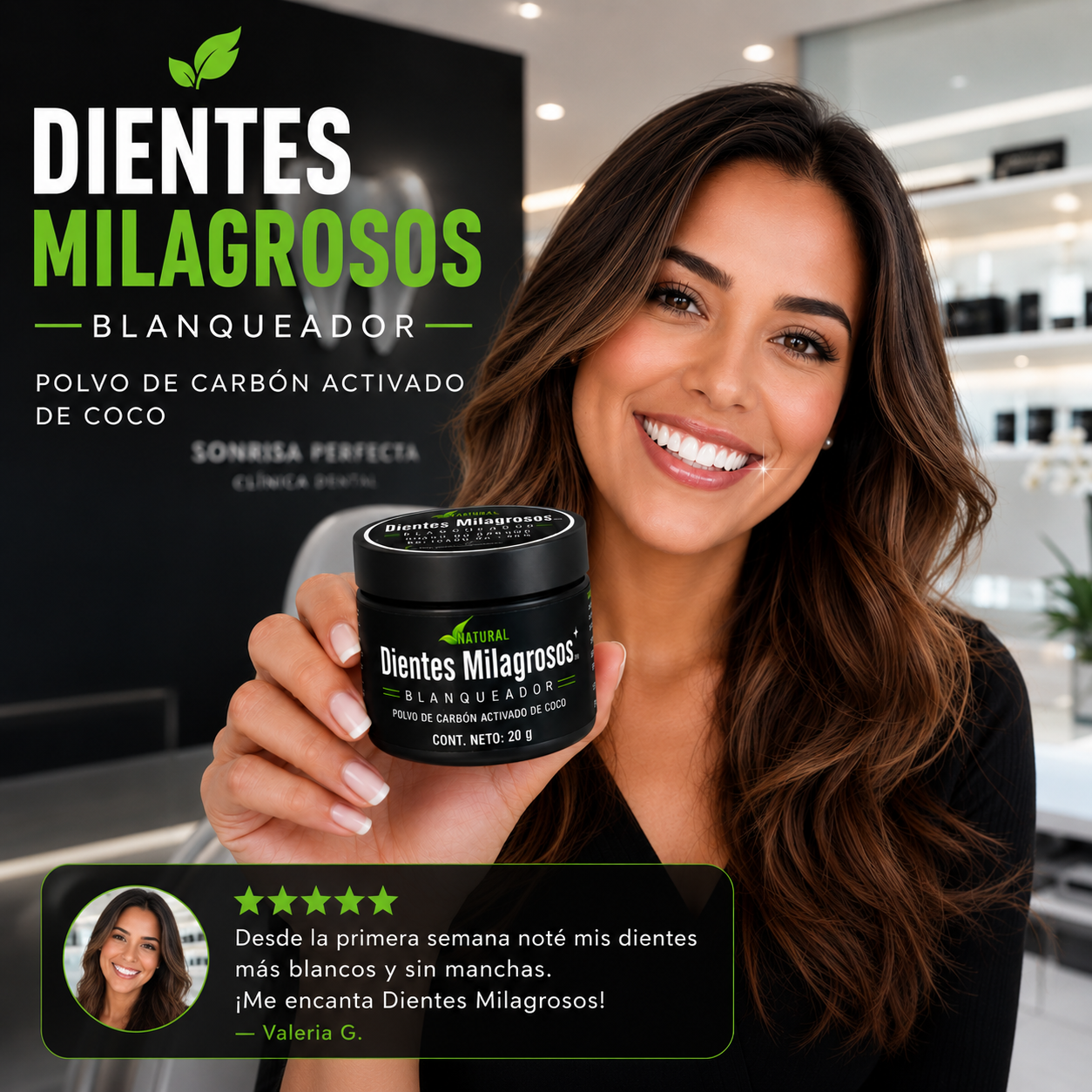 Dientes Milagrosos Blanqueador - Una sonrisa más limpia. Más confianza para vos.