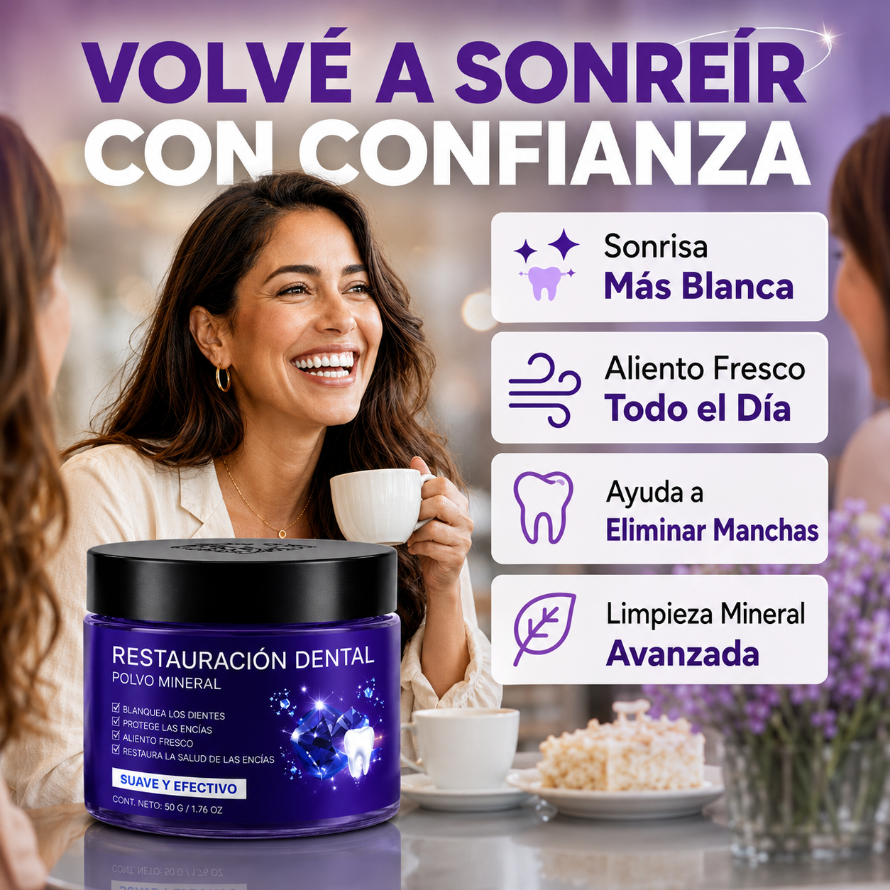 Polvo Mineral para Restauración Dental - Volvé a lucir una sonrisa más brillante con orgullo.