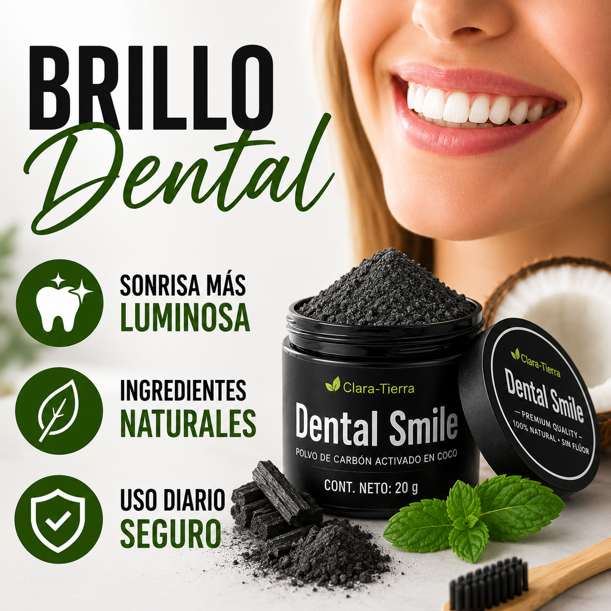 Polvo Dental Brillo — Volvé a sonreír con confianza y dejá que tu sonrisa hable por vos
