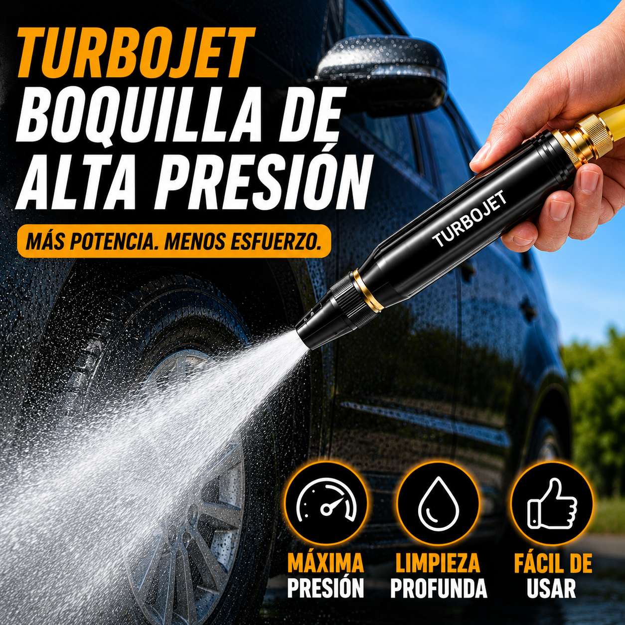TurboJet Boquilla de Alta Presión - Potencia y practicidad para la limpieza diaria.