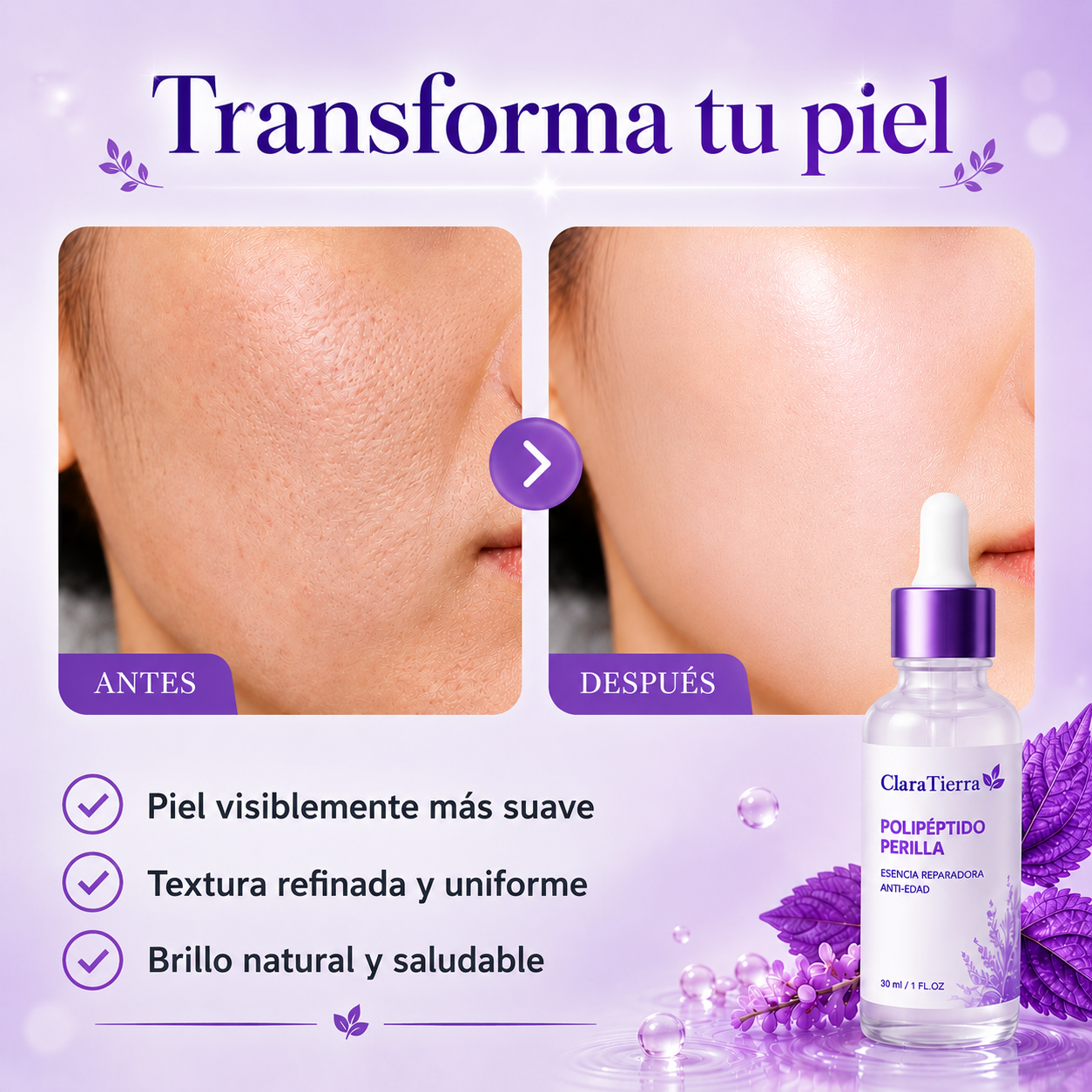 Sérum Antiarrugas Reafirmante — Recupera una Piel Más Lisa, Firme y Radiante