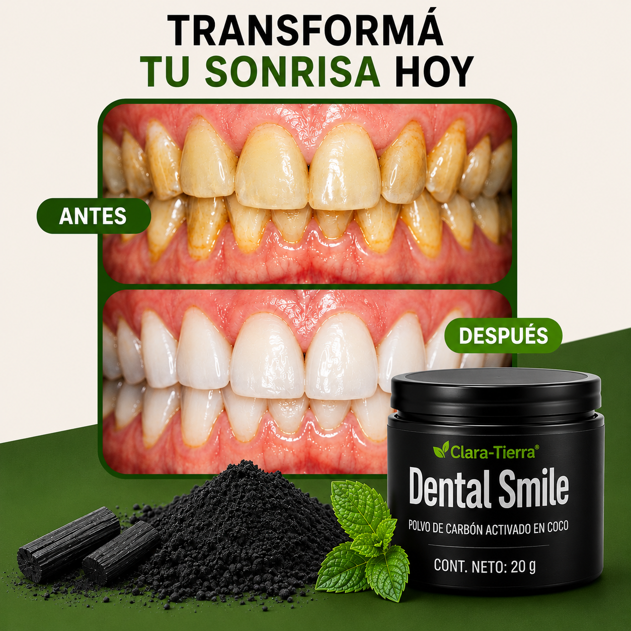 Polvo Dental Brillo — Volvé a sonreír con confianza y dejá que tu sonrisa hable por vos