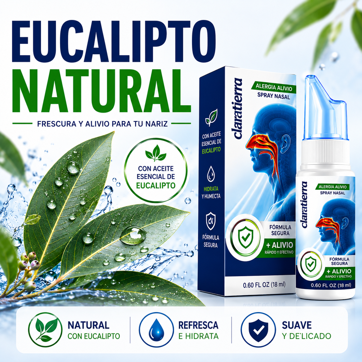 Spray Nasal para Alivio de Alergias — Alivio Rápido por 12 Horas