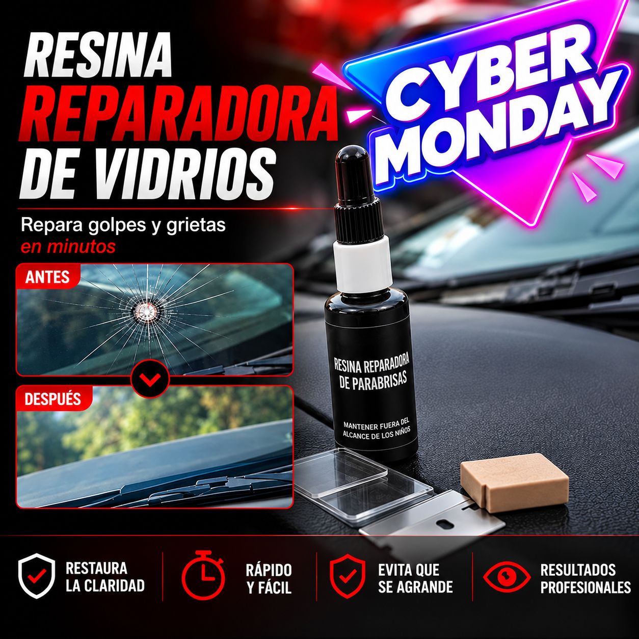 Resina Reparadora de Vidrios – Repará Grietas y Marcas en Minutos-1