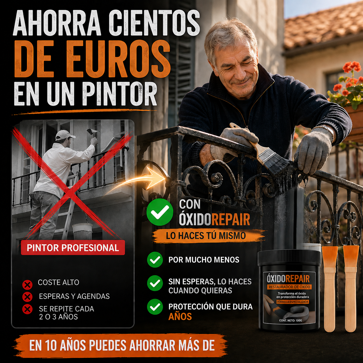 ÓXIDOREPAIR - Elimina el Óxido y deja tus rejas como nuevas, sin lijar ni llamar a un pintor.