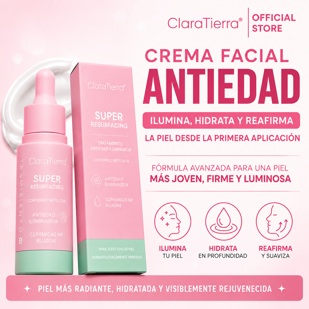 Crema facial antiedad: ilumina, hidrata y reafirma la piel desde la primera aplicación