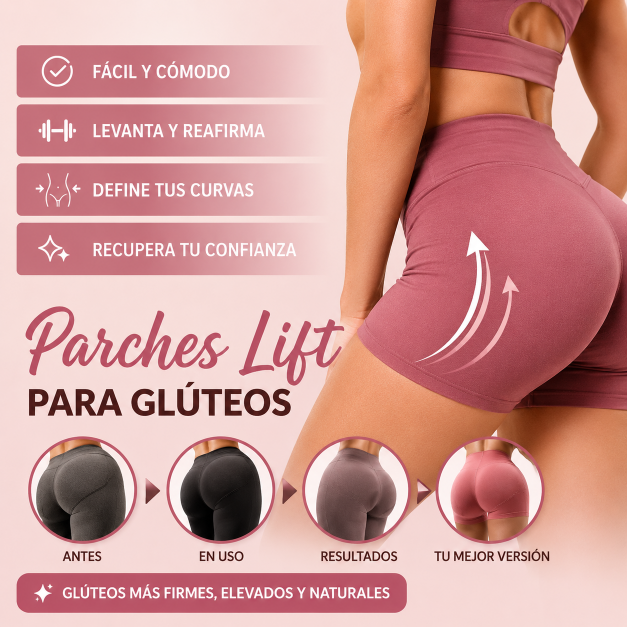 Parches reafirmantes para glúteos - Parches de Realce para Glúteos para Definir y Potenciar la Apariencia de tus Curvas
