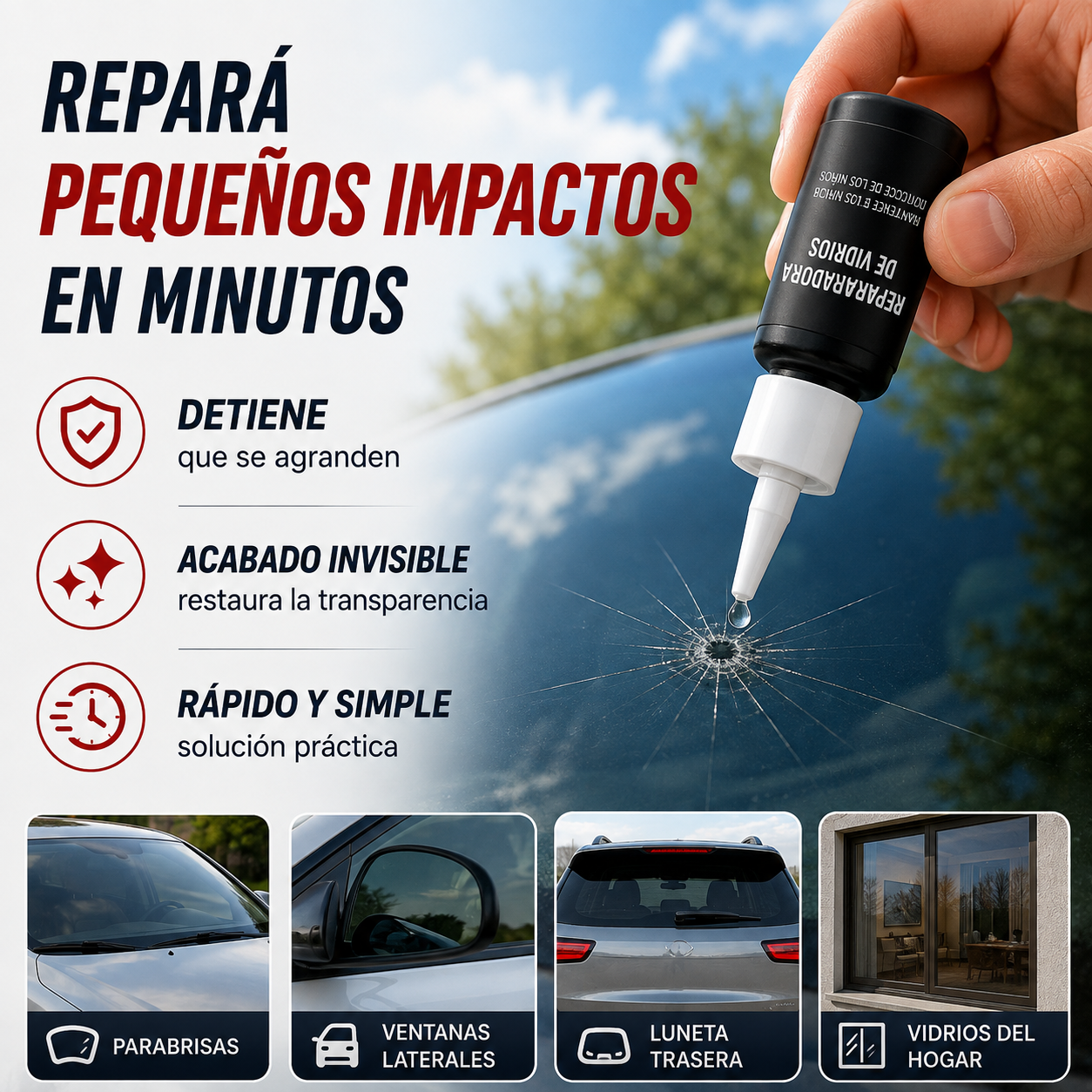 Resina Reparadora de Vidrios – Repará Grietas y Marcas en Minutos