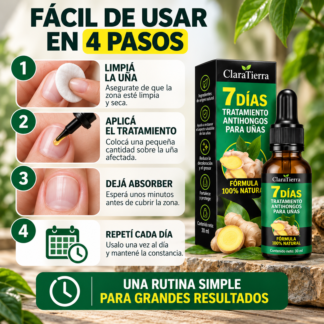 Tratamiento Antihongos 7 Días – Fórmula 100% Natural para Uñas Más Sanas y Fuertes