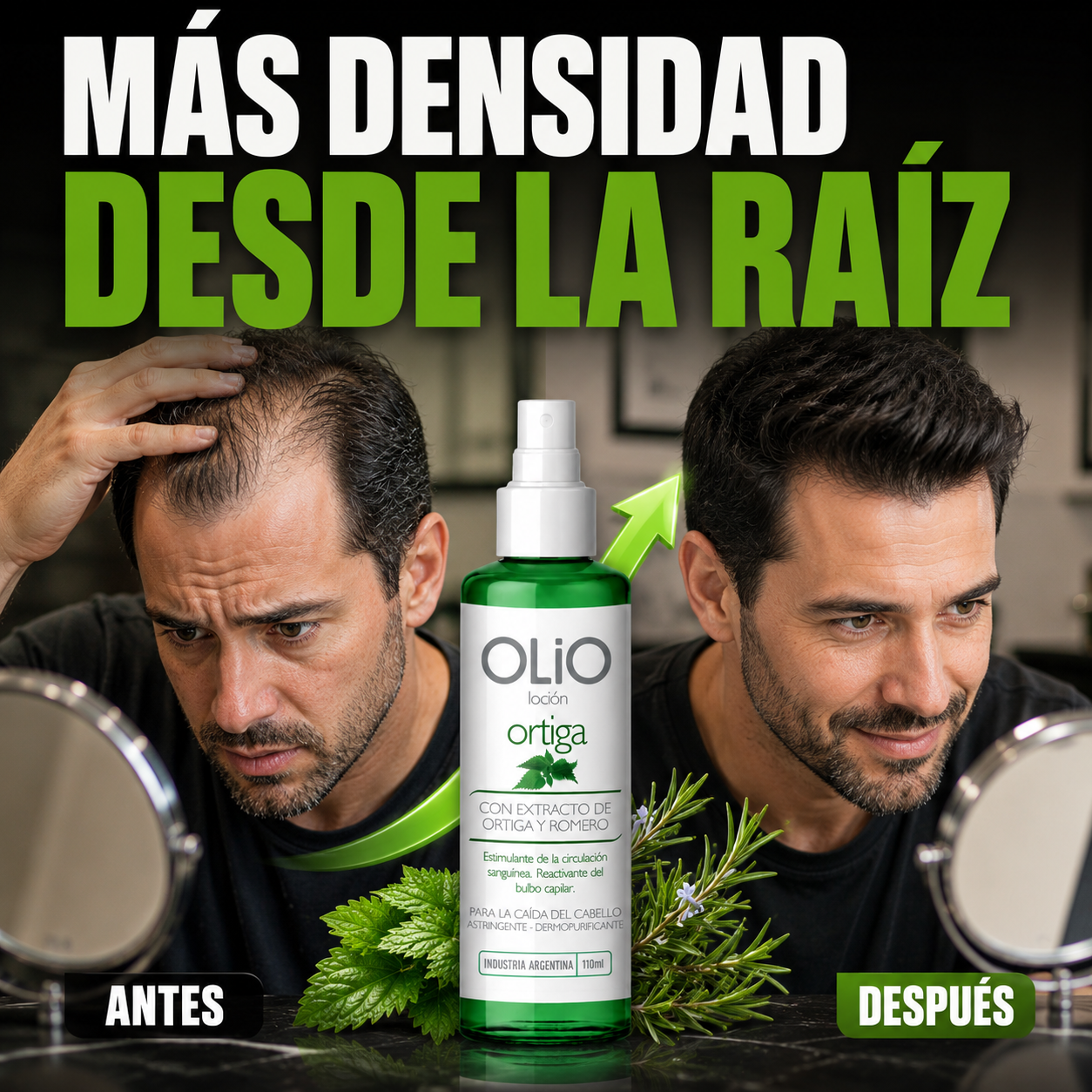 Loción Anticaída OLIO – Fórmula con Ortiga y Romero Oferta limitada 2x1!