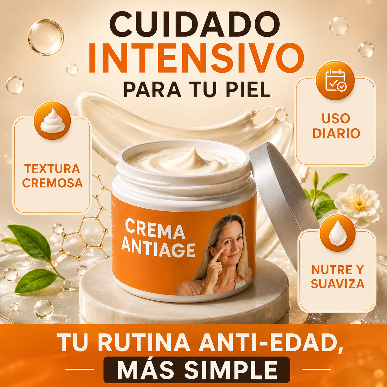 Crema Reafirmante Anti-Edad - Reafirmá tu piel. Recuperá tu confianza.