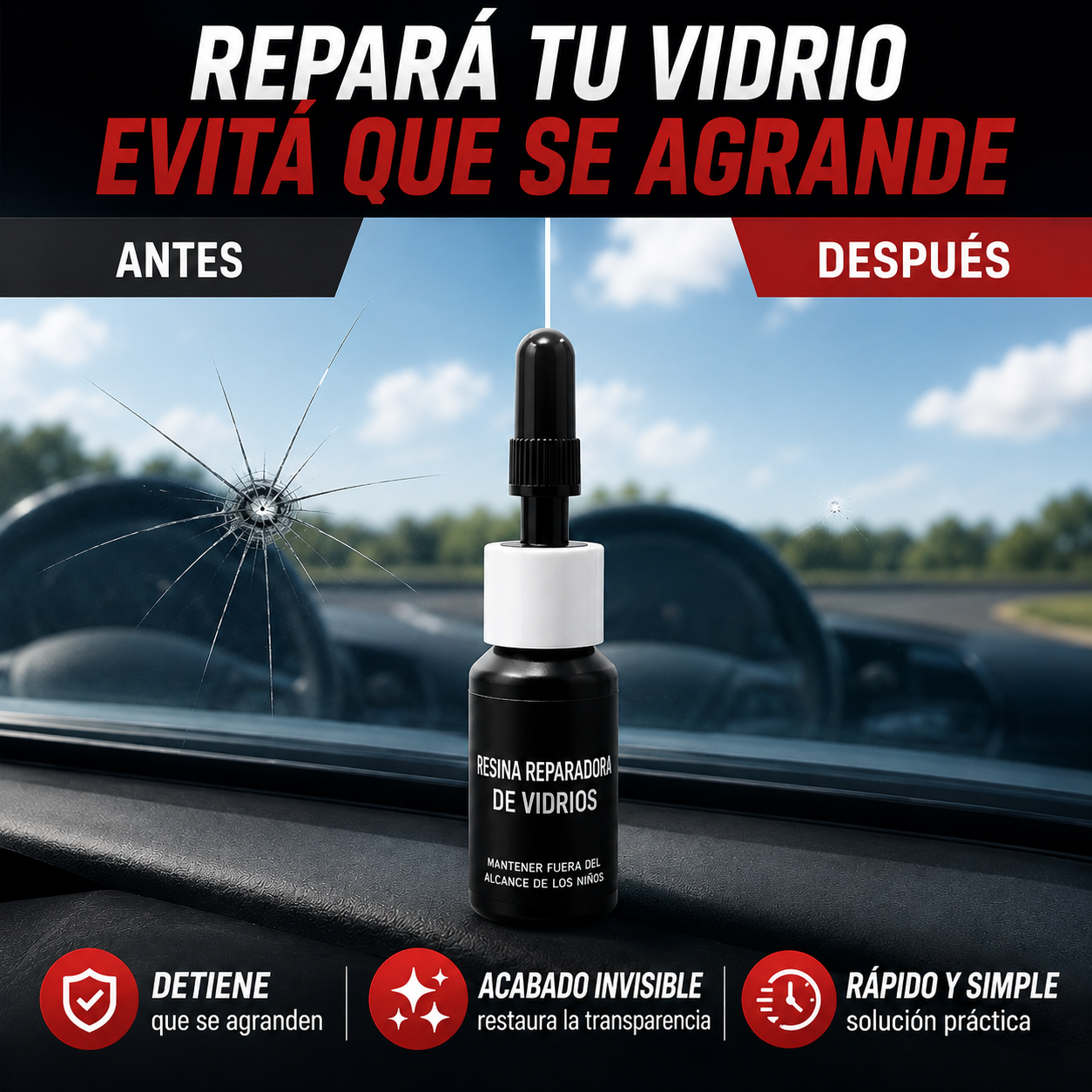 Resina Reparadora de Vidrios – Repará Grietas y Marcas en Minutos