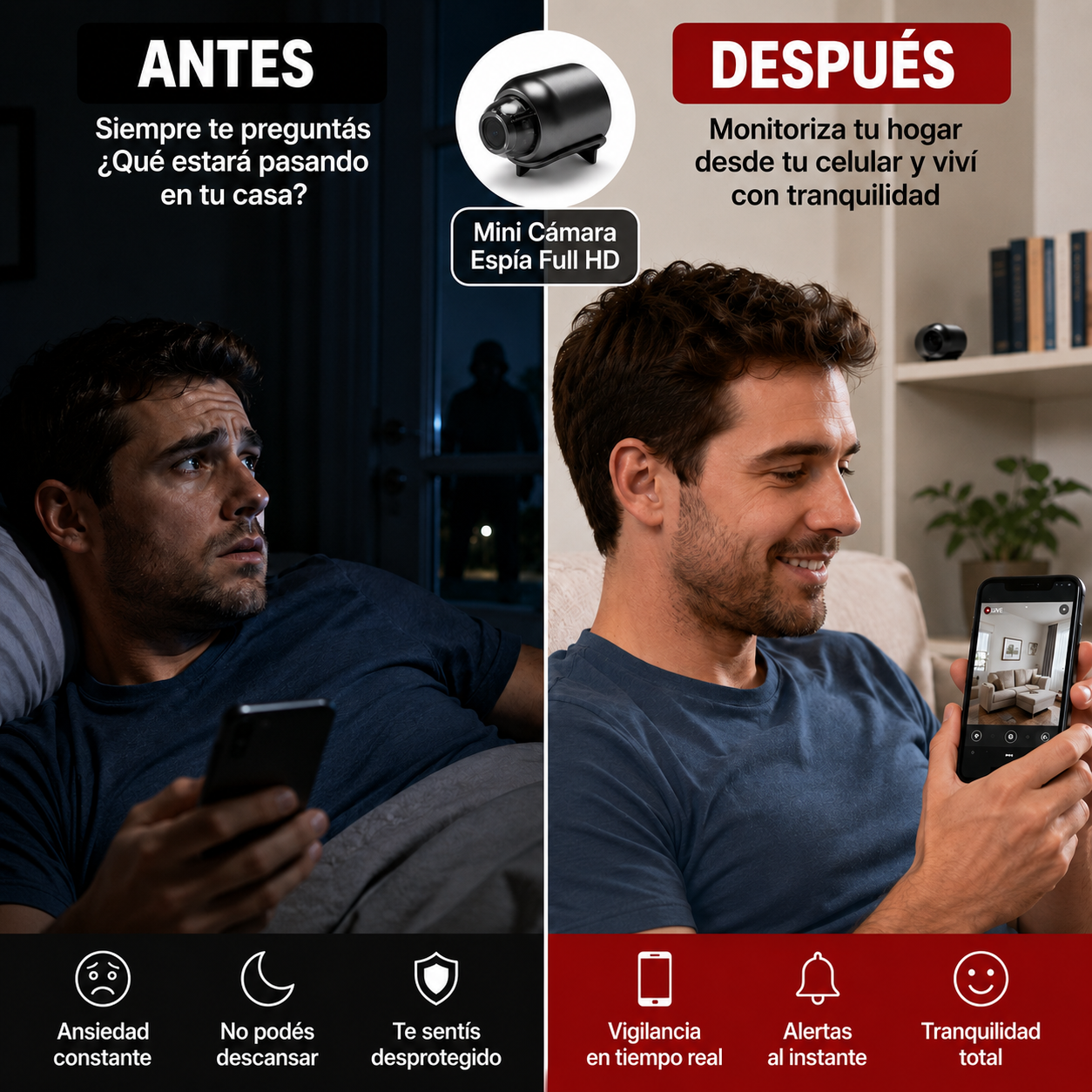 La Mini Cámara Espía Full HD - Protegé Tu Hogar Las 24 Horas Sin Que Nadie Lo Note
