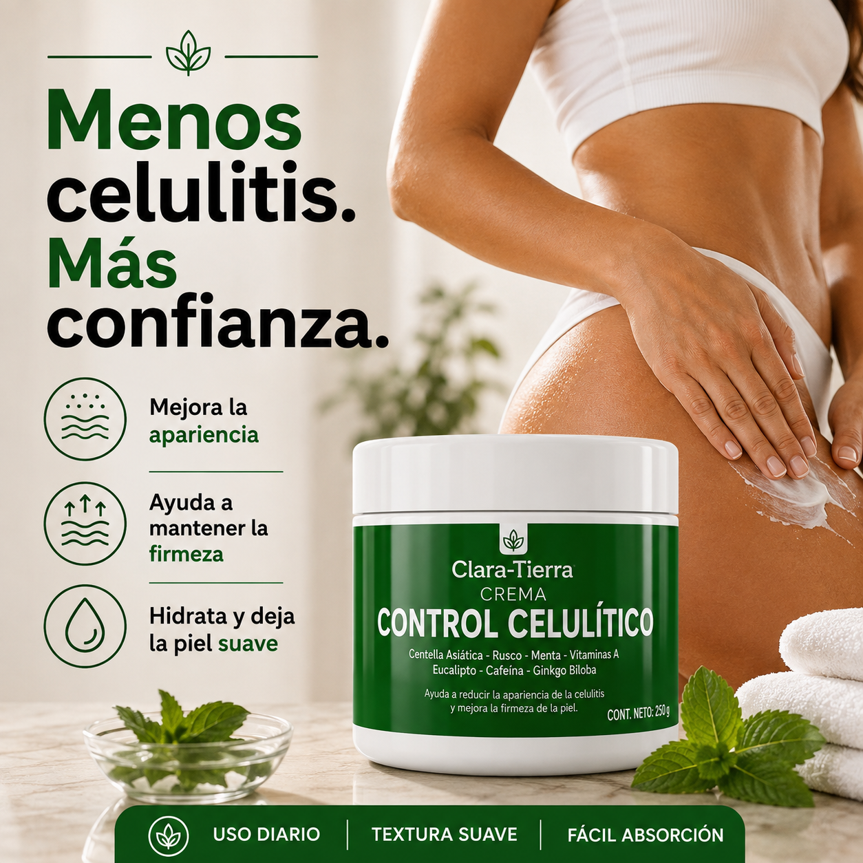Crema Control Celulítico – Piel Más Firme, Suave y Visiblemente Uniforme