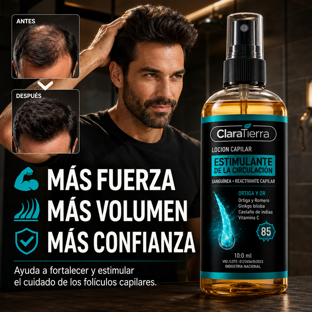 ACTIVADOR DE CRECIMIENTO CAPILAR CLARATIERRA - Más fuerza. Más volumen. Más confianza.
