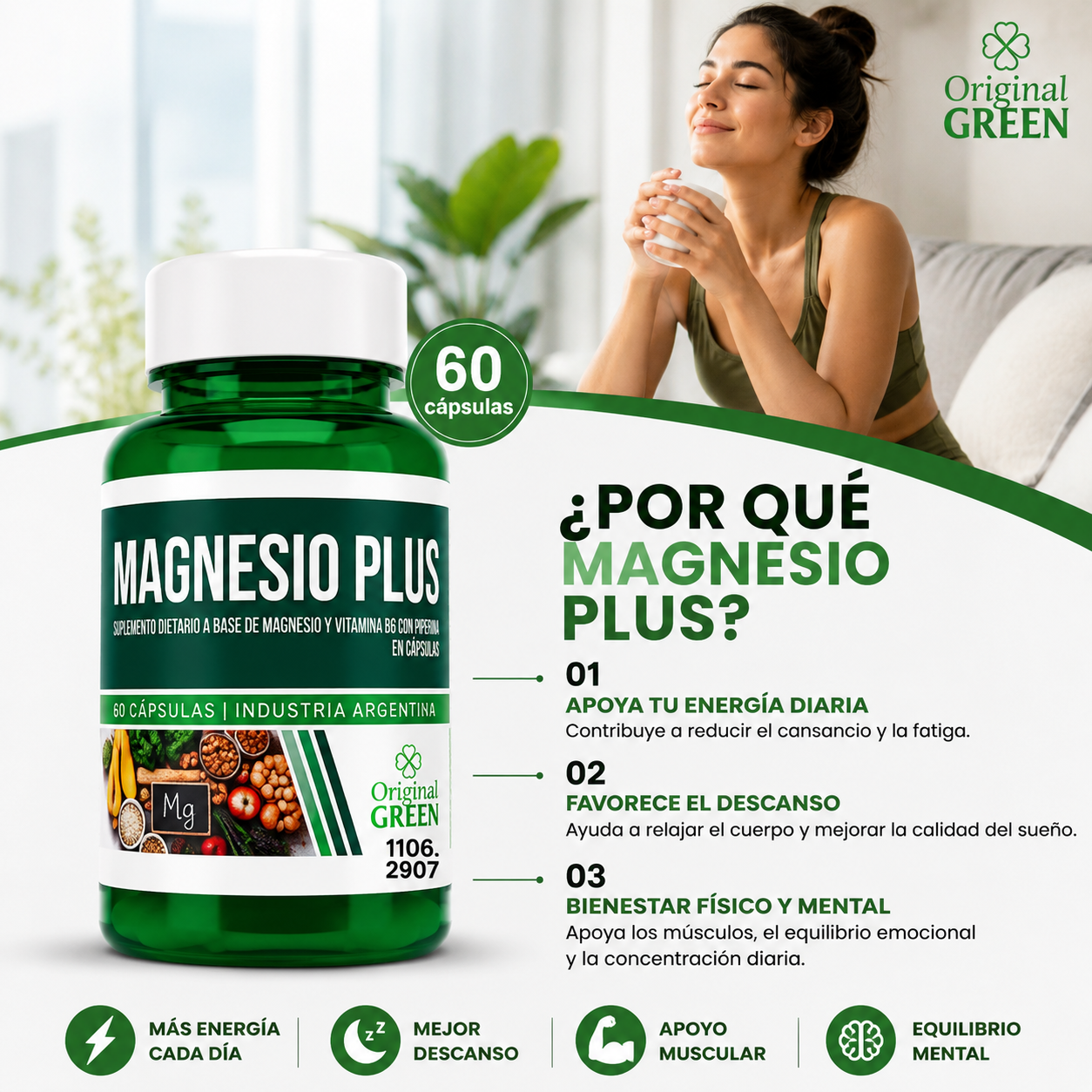 Magnesio Plus — Energía, Descanso y Bienestar Total en Cada Cápsula