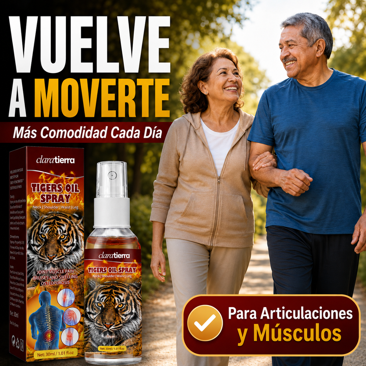 TIGER OIL SPRAY - Muévete con Libertad Otra Vez Sin las Molestias de Cada Día