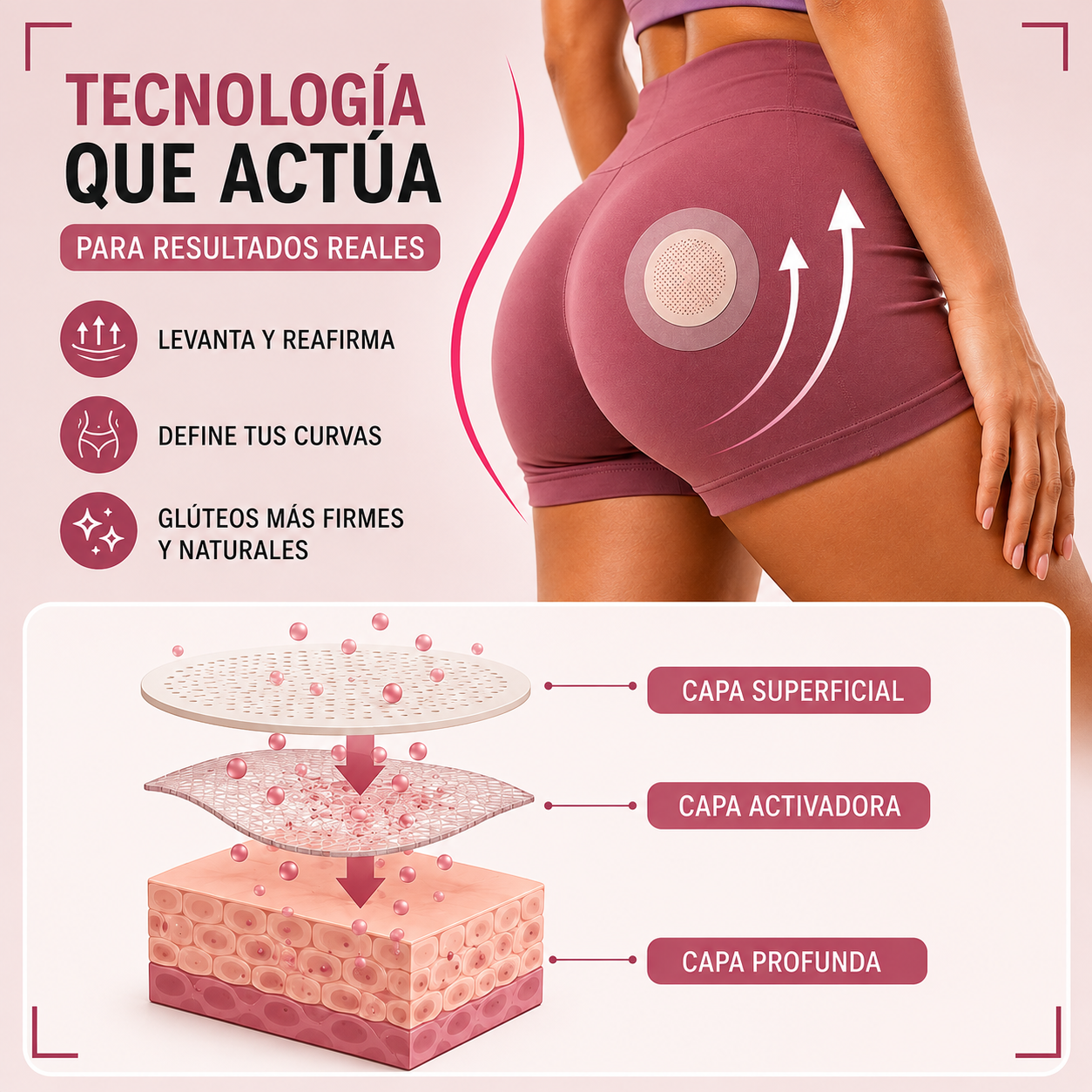 Parches reafirmantes para glúteos - Parches de Realce para Glúteos para Definir y Potenciar la Apariencia de tus Curvas