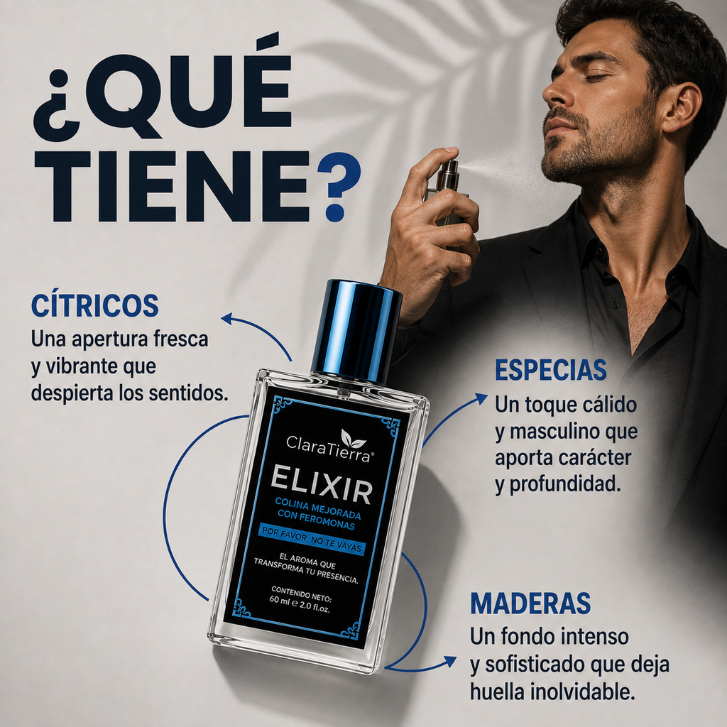 Perfume para hombre ELIXIR - una fragancia que complementa tu presencia.