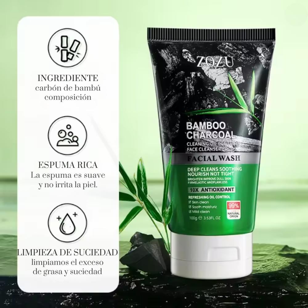 Limpieza Pura Carbón de Bambú Facial Wash