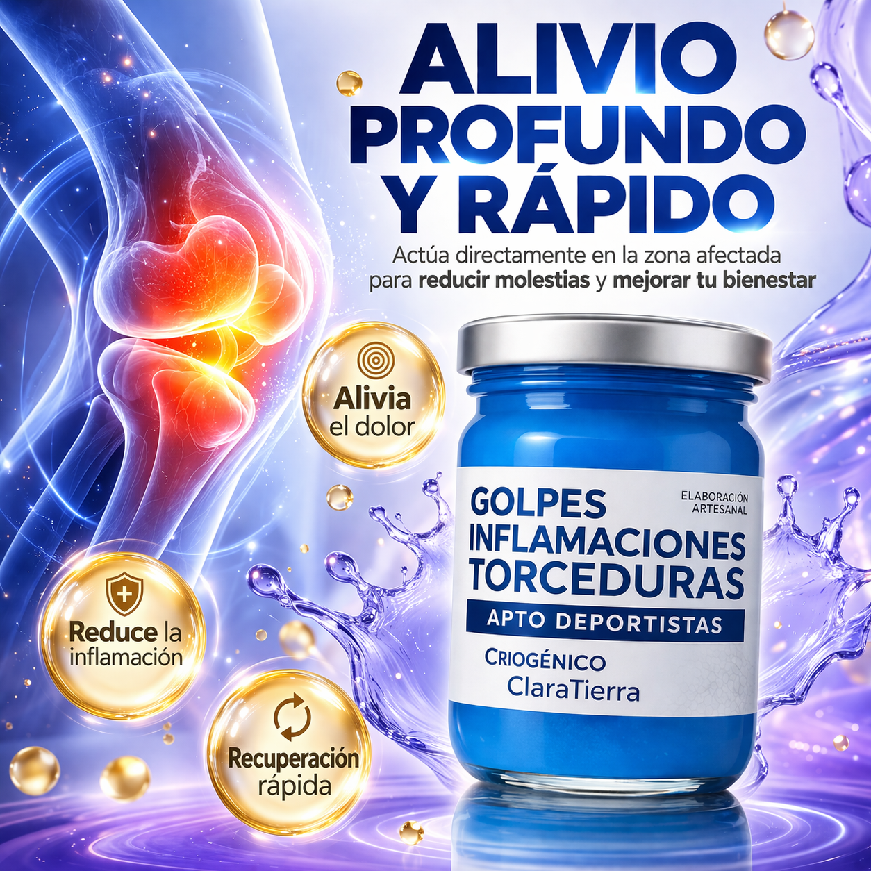 Golpes Gel – Alivio rápido para moretones, hinchazón y dolor muscular.