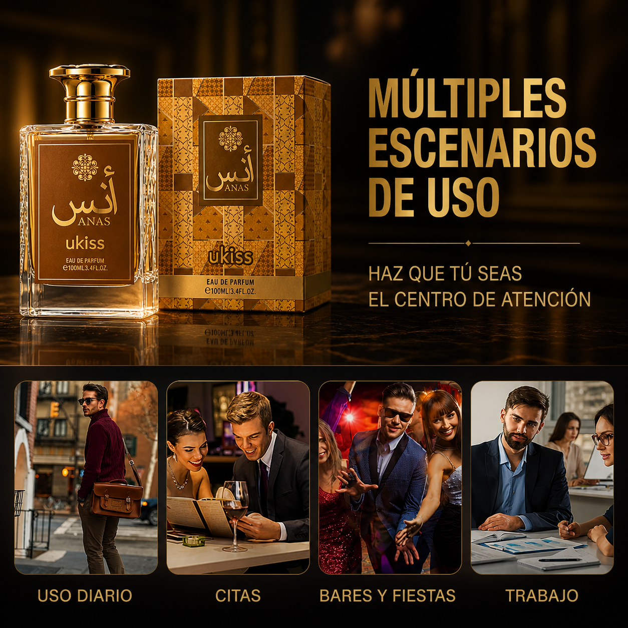ANAS Ukiss Perfume para Hombre - El aroma que impone presencia al entrar