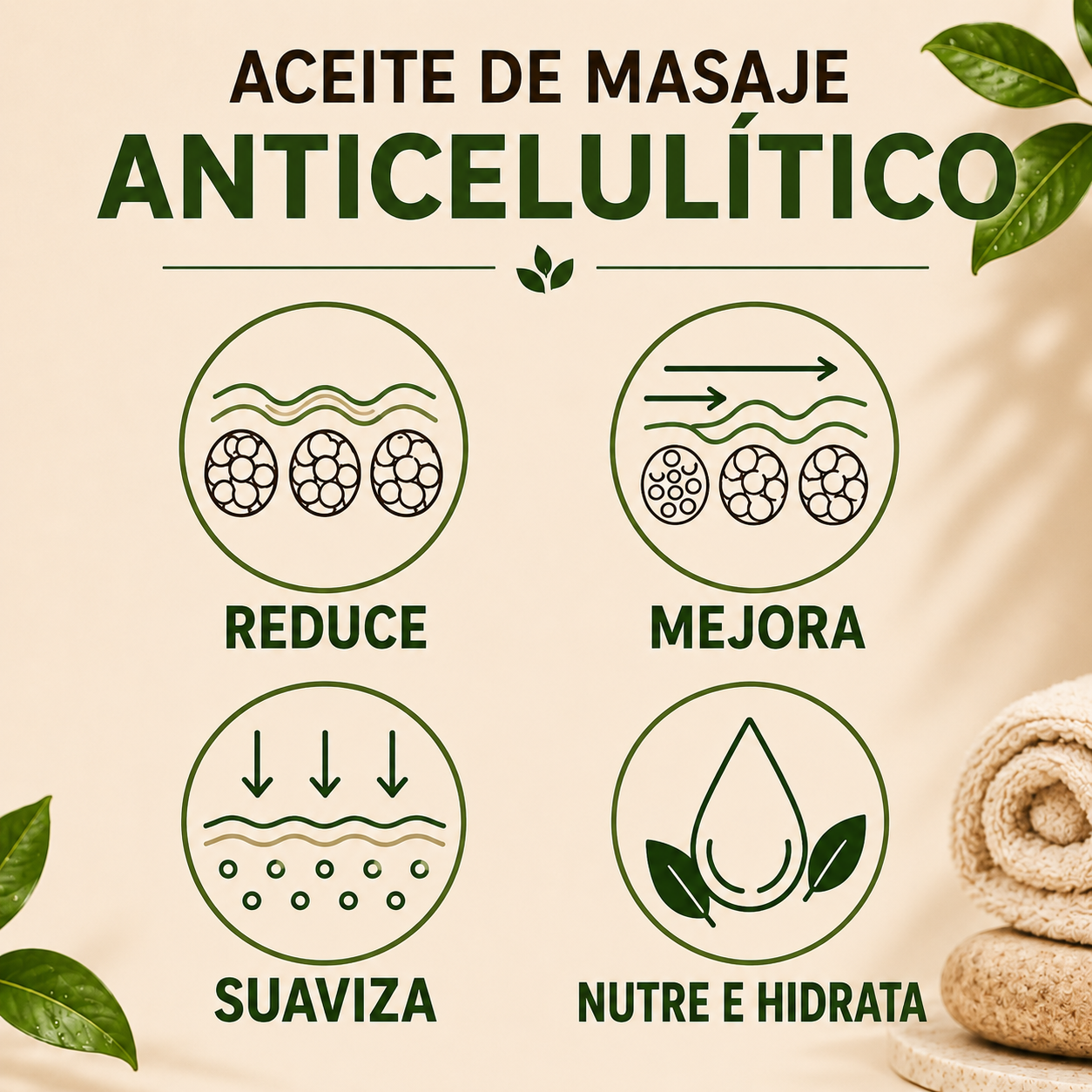 Aceite de Masaje Anticelulítico – Suaviza, Reafirma y Esculpe Tu Piel Naturalmente