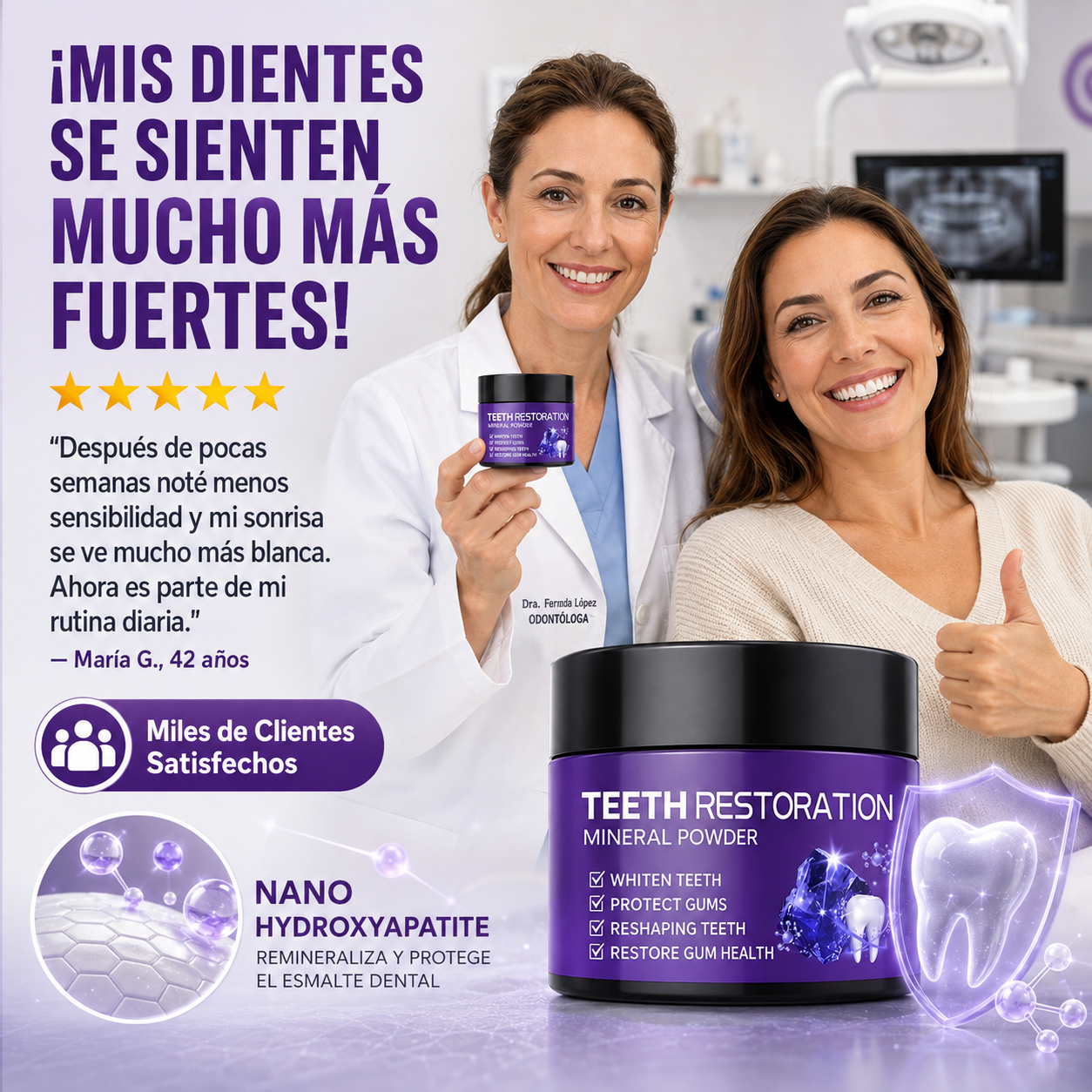Pasta Dental Remineralizante con Nano Hidroxiapatita - Recuperá unos dientes más fuertes y saludables con cada cepillado