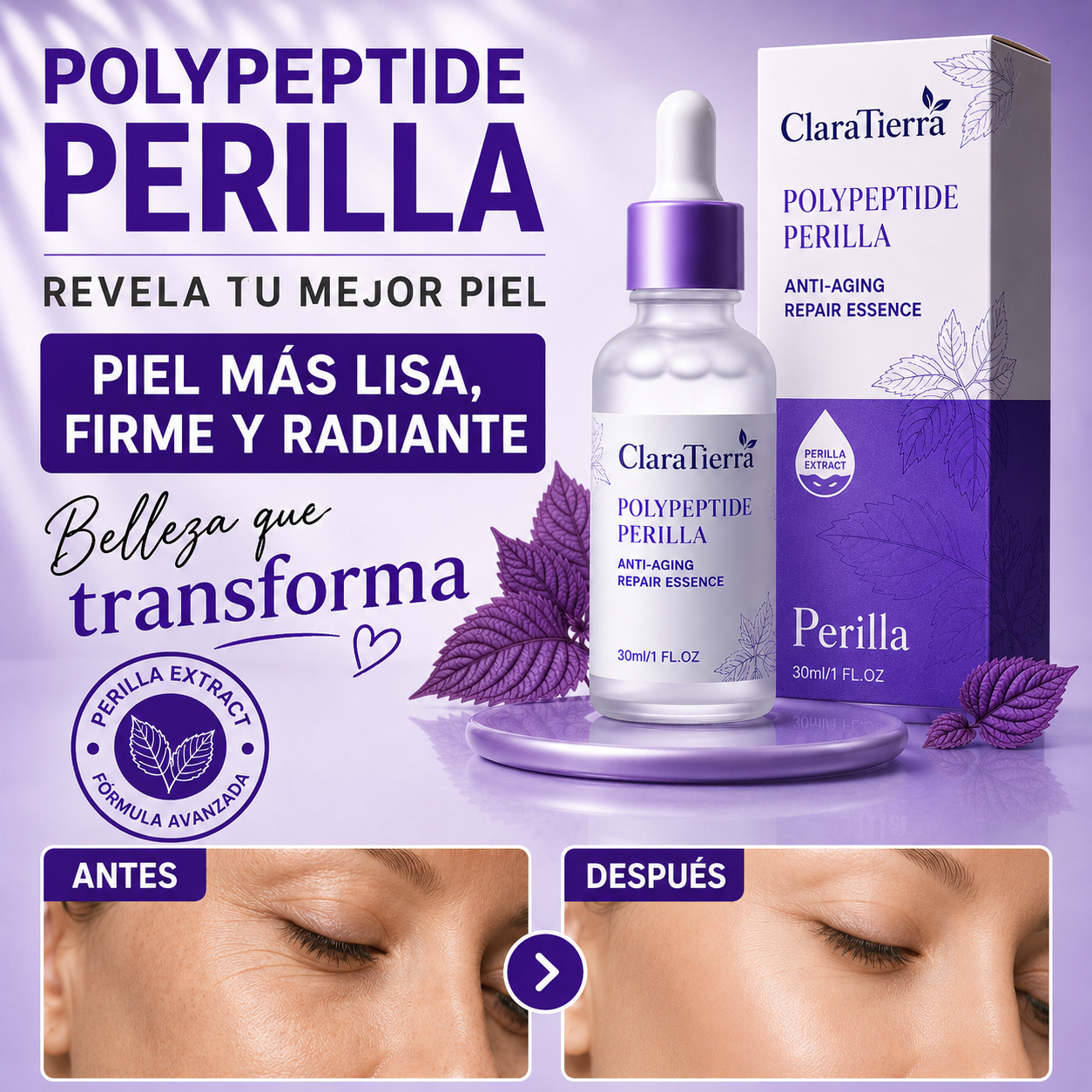 Sérum Antiarrugas Reafirmante — Recupera una Piel Más Lisa, Firme y Radiante