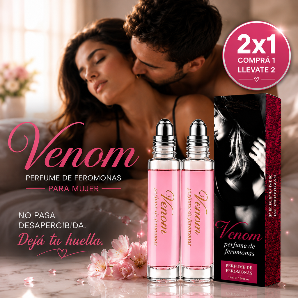 Perfume de Feromonas Venom para Mujer | 2x1 Hoy - La fragancia que realza tu confianza y tu magnetismo natural en cada aplicación.