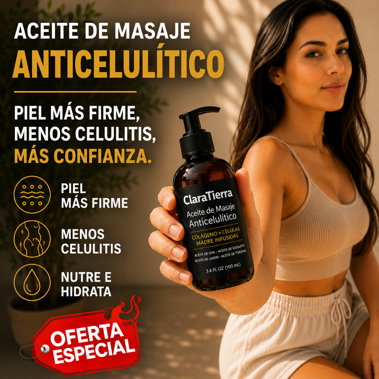 Aceite de Masaje Anticelulítico – Suaviza, Reafirma y Esculpe Tu Piel Naturalmente