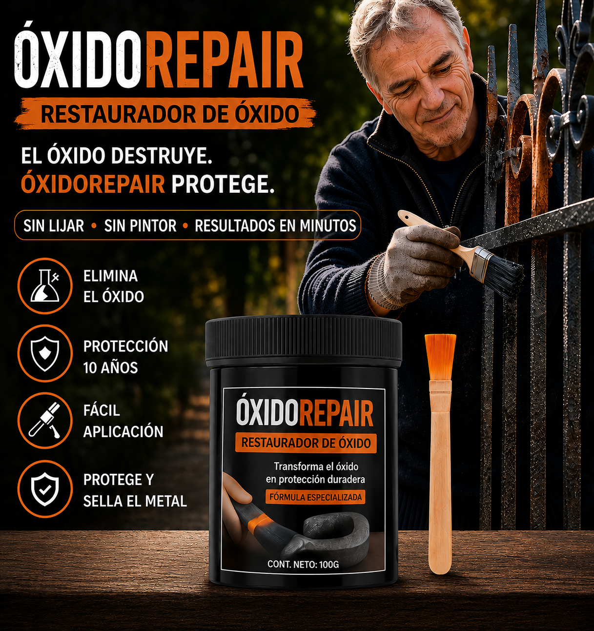 ÓXIDOREPAIR - Elimina el Óxido y deja tus rejas como nuevas, sin lijar ni llamar a un pintor.