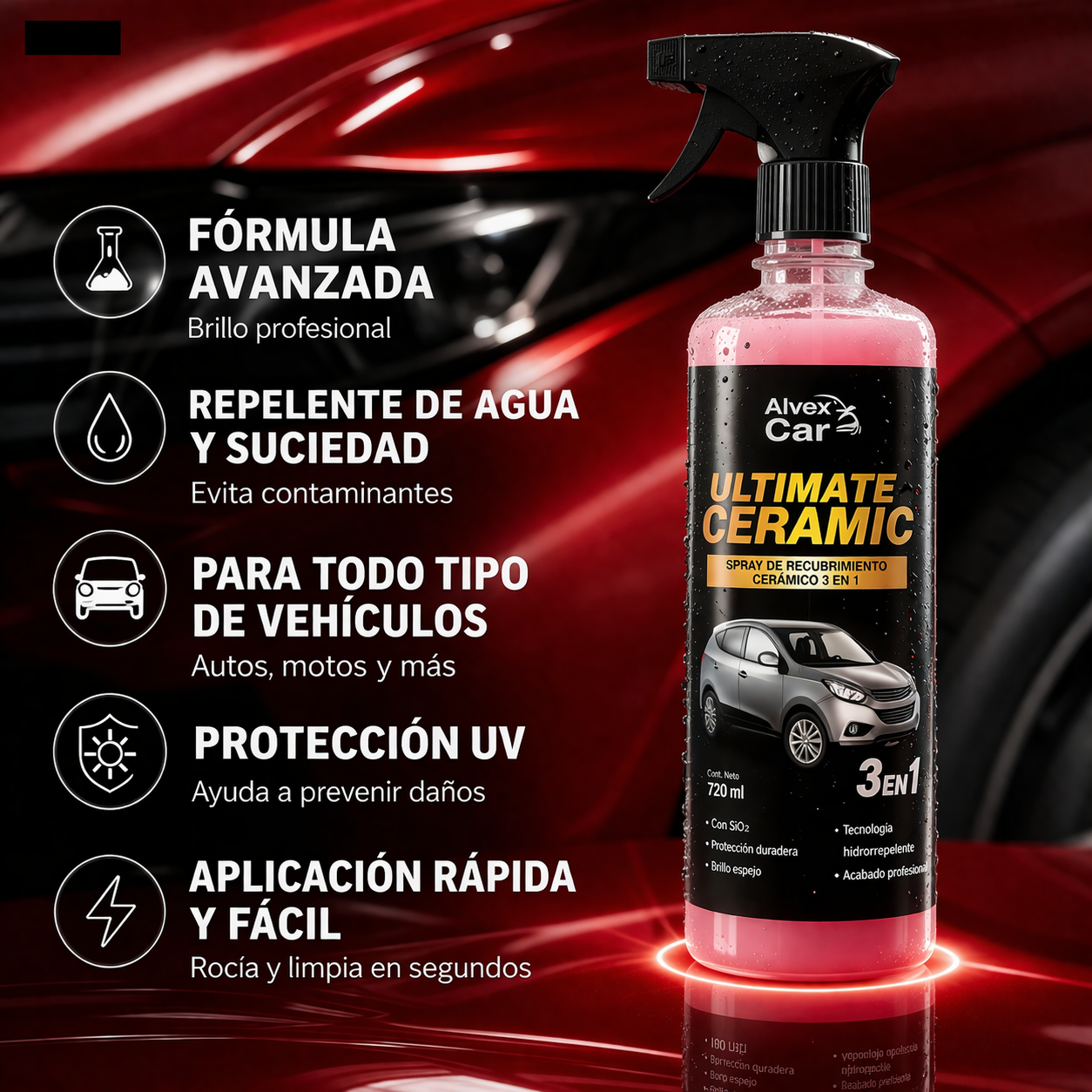 Cérámica HydroShield Spray – Recubrimiento nanocerámico avanzado para un brillo intenso y una protección duradera.