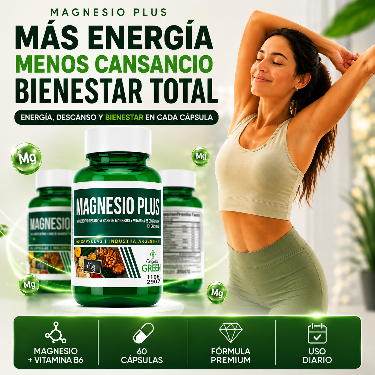 Magnesio Plus — Energía, Descanso y Bienestar Total en Cada Cápsula
