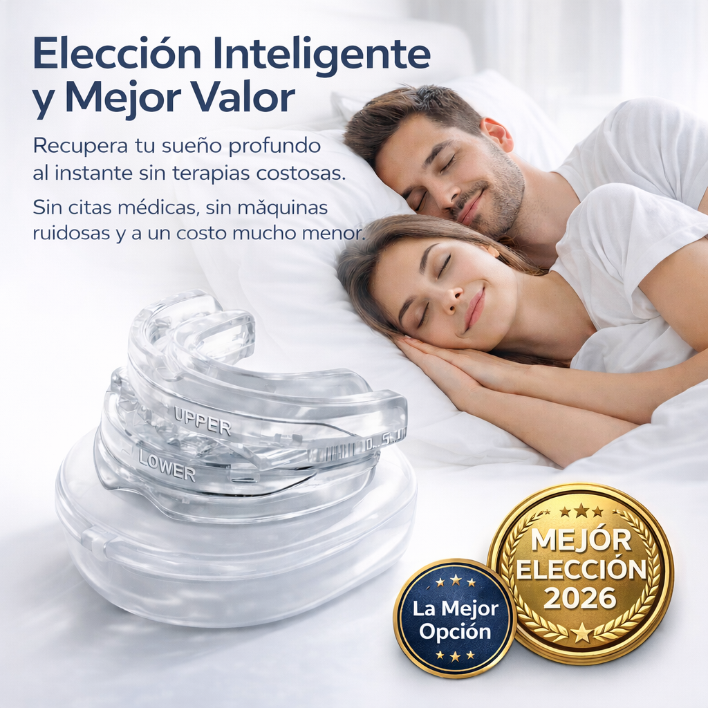 Protector bucal antirronquidos: sueño profundo y respiración libre toda la noche