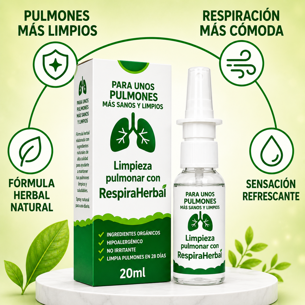 Limpieza pulmonar herbal Respira: ¡Respire libremente de nuevo sin congestión, tos ni molestias respiratorias!