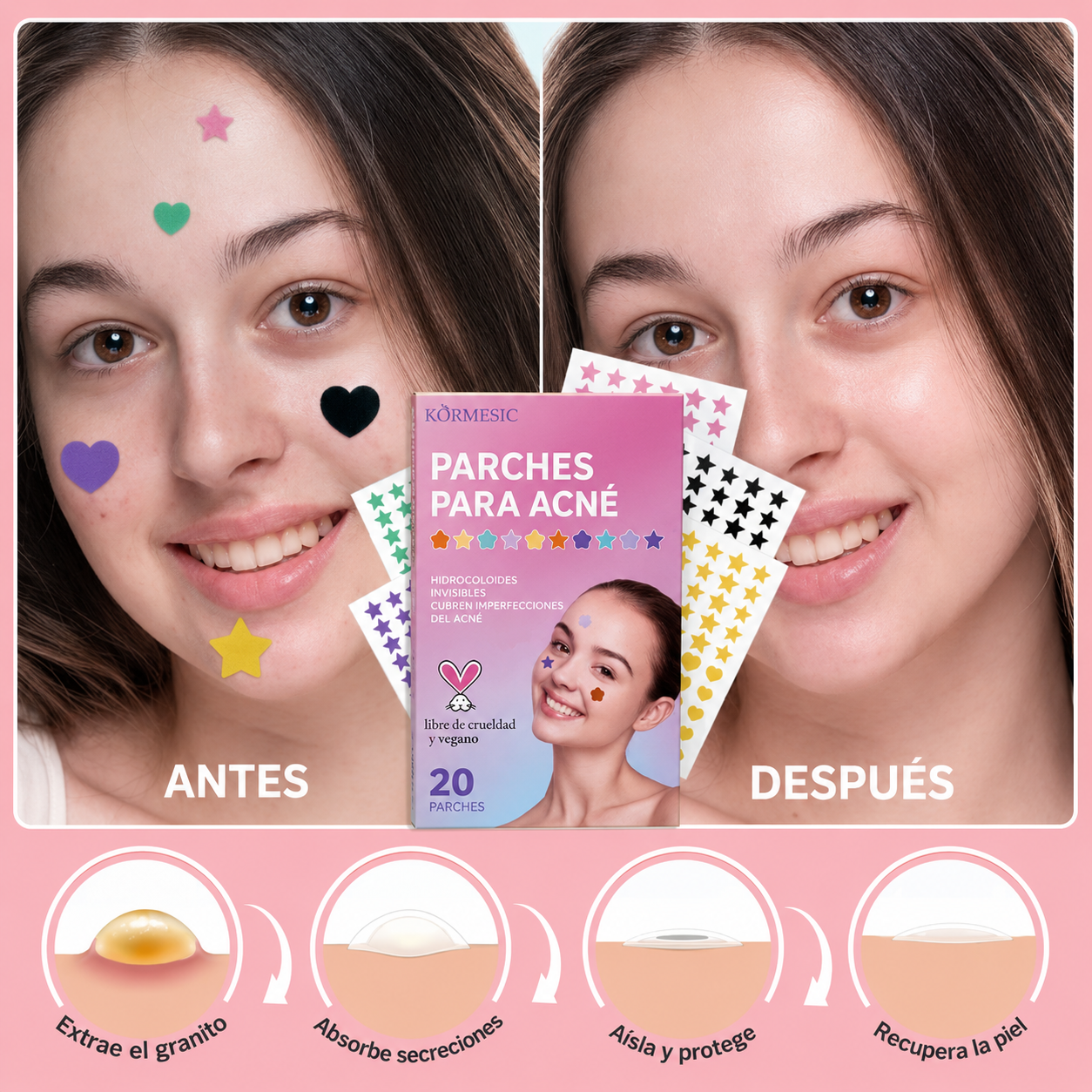Parche Para Acné – Parches Invisibles Hidrocoloides Anti Imperfecciones