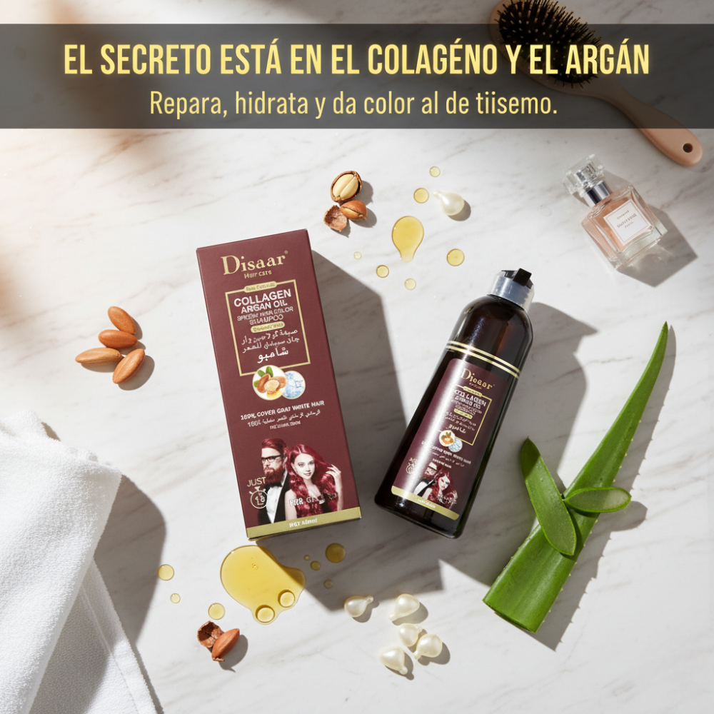 Disaar - Shampoo Color con Colágeno y Aceite de Argán