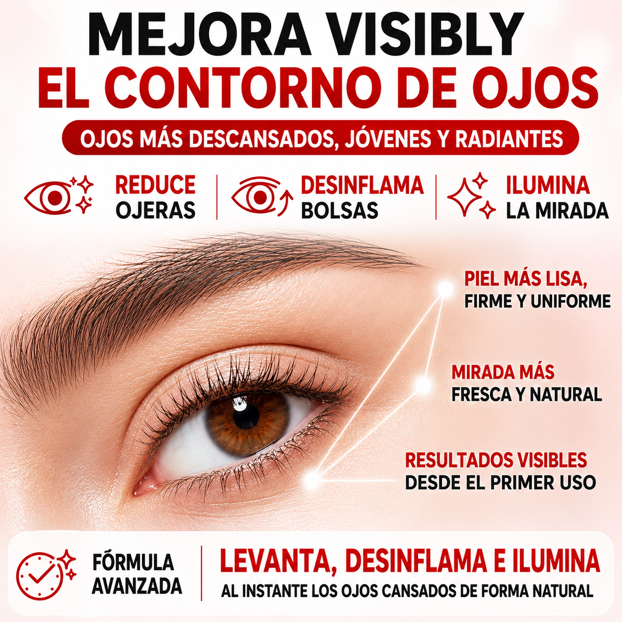 Rejuvenecedor Instantáneo para Ojos – Levanta, Desinflama e Ilumina al Instante los Ojos Cansados de Forma Natural