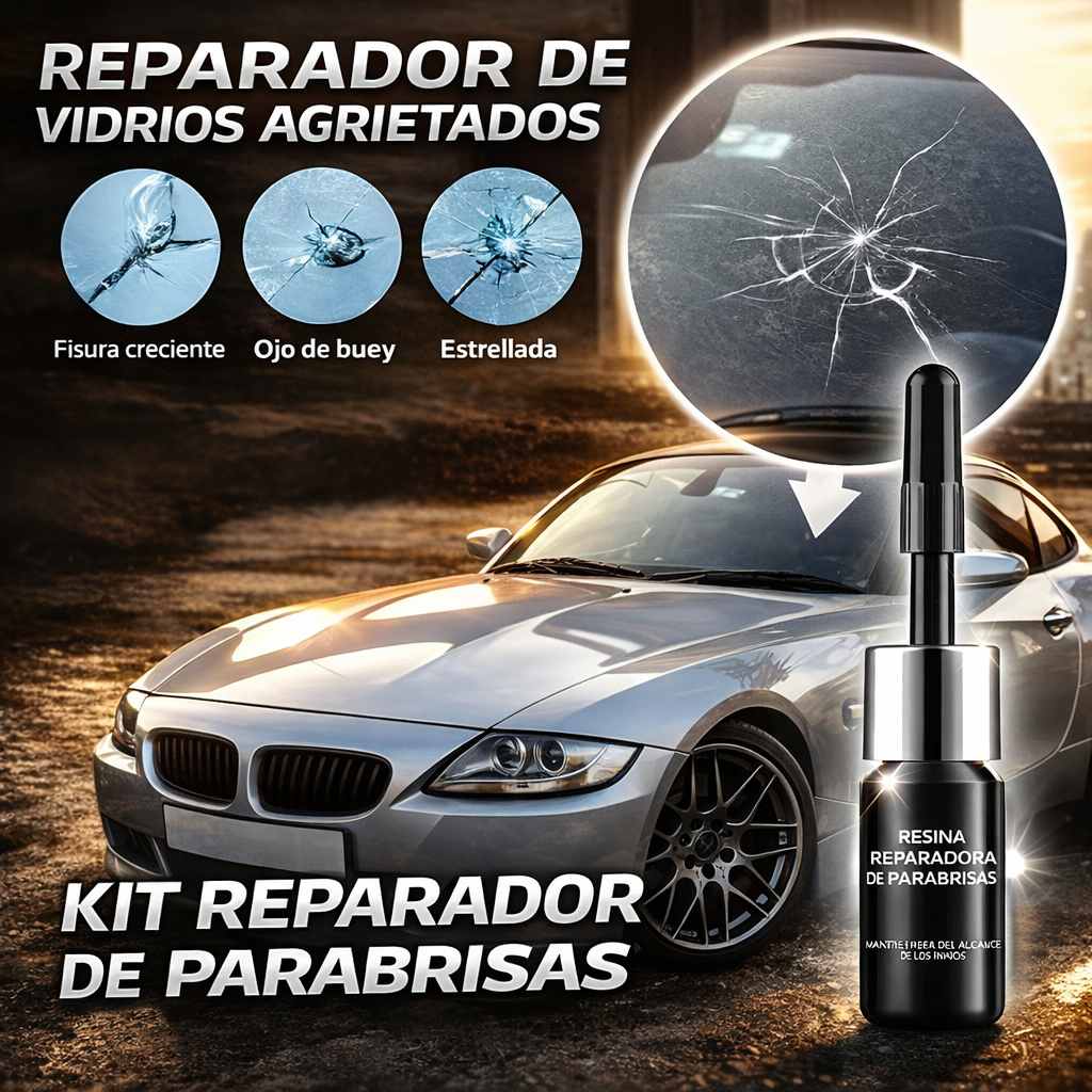 Resina líquida nano para reparación de grietas en parabrisas de auto