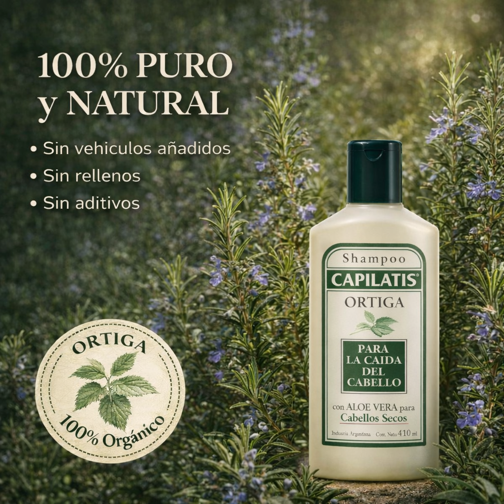 Capilatis Shampoo de Ortiga + Aloe Vera - Recuperación capilar con efecto boost en el folículo