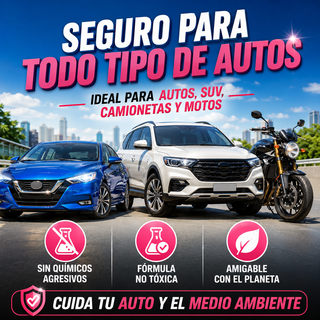Cerámica Definitiva 3 en 1 - El brillo espejo y la protección cerámica que tu auto merece en solo minutos.