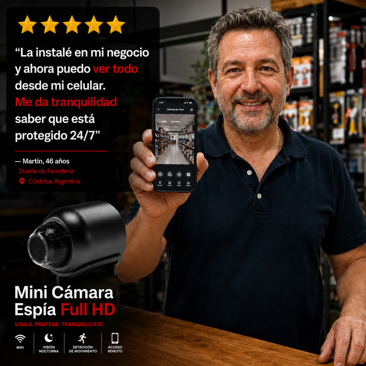 La Mini Cámara Espía Full HD - Protegé Tu Hogar Las 24 Horas Sin Que Nadie Lo Note